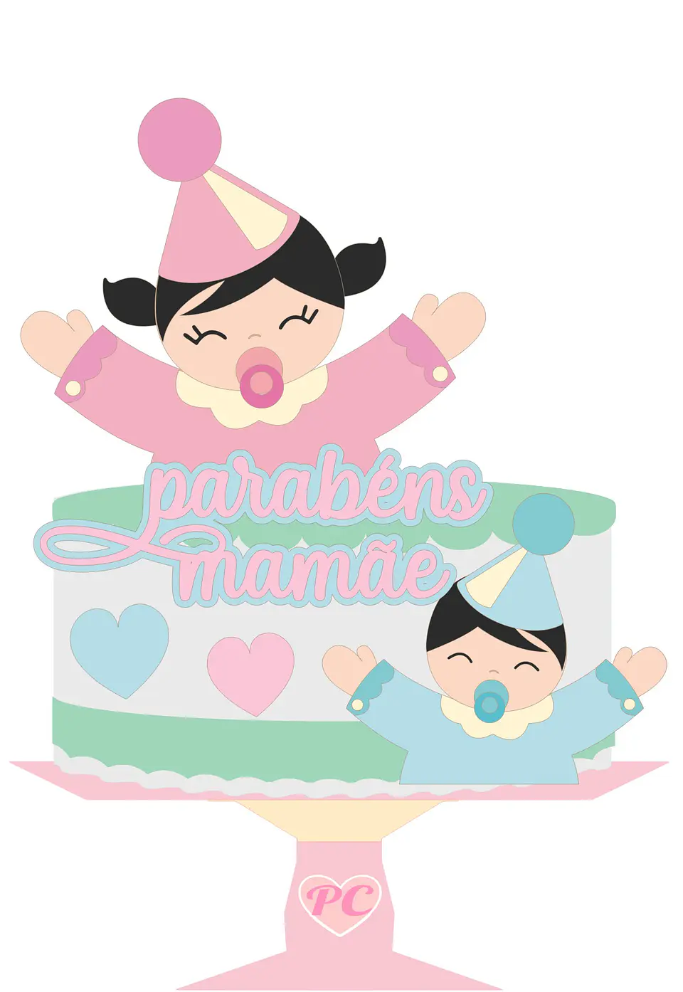 Arquivo de Corte Topo de Bolo Baby Bebê Menina Menino 5 1