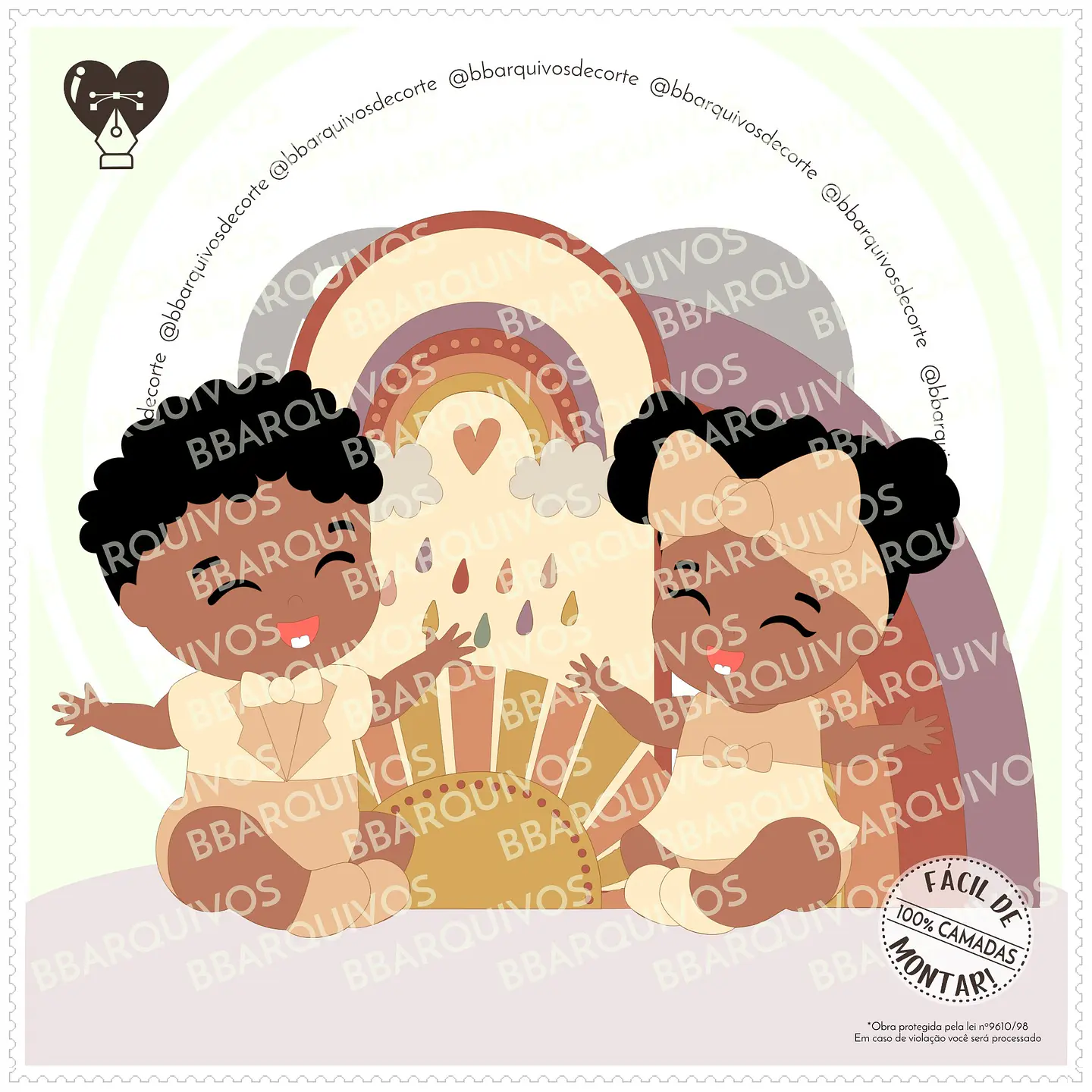 Arquivo de Corte Topo de Bolo Boho Baby Bebê Menina Menino 16 1