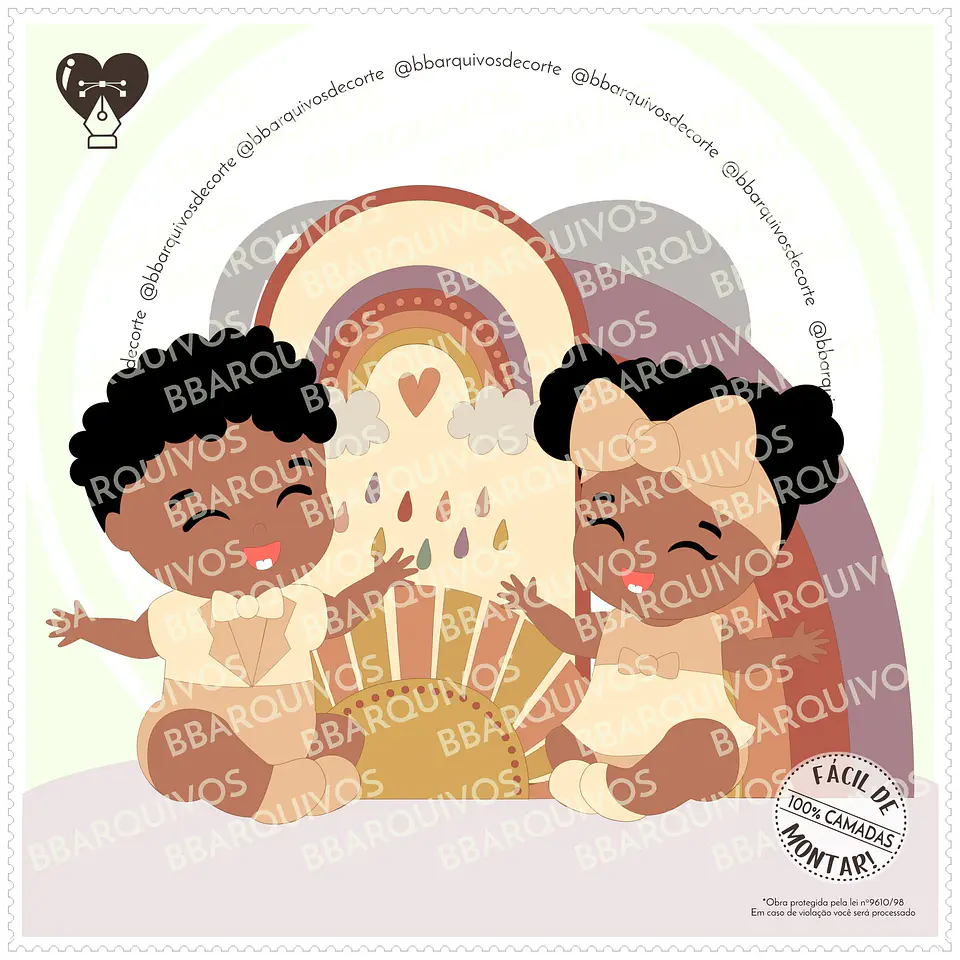 Arquivo de Corte Topo de Bolo Boho Baby Bebê Menina Menino 16 1