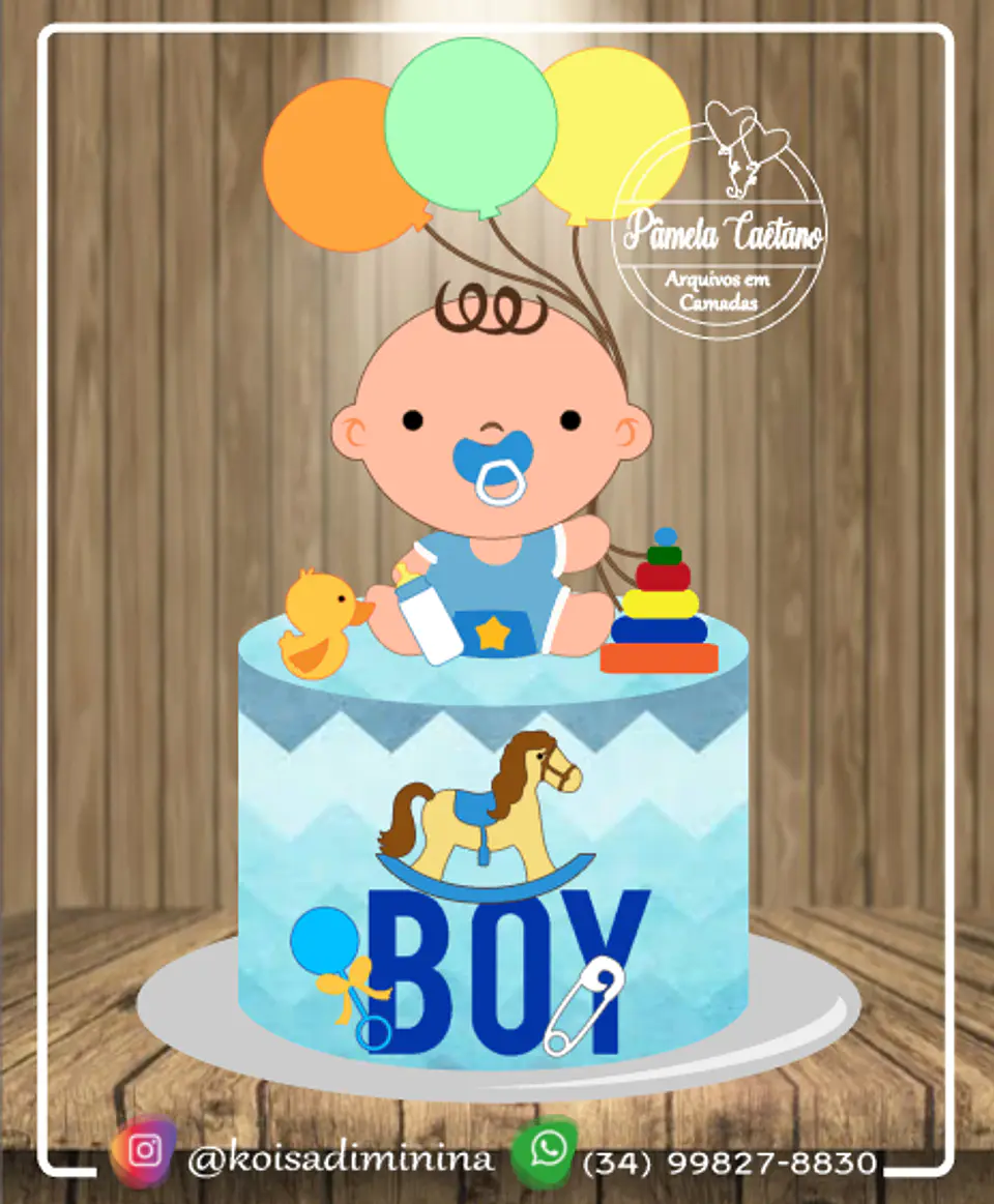 Arquivo de Corte Topo de Bolo Brinquedos Baby Bebê Menino 56 1
