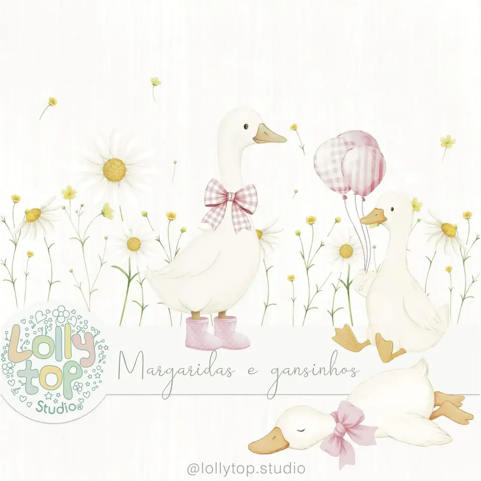 Kit Digital Magaridas e Gansinhos Rosa 3 1