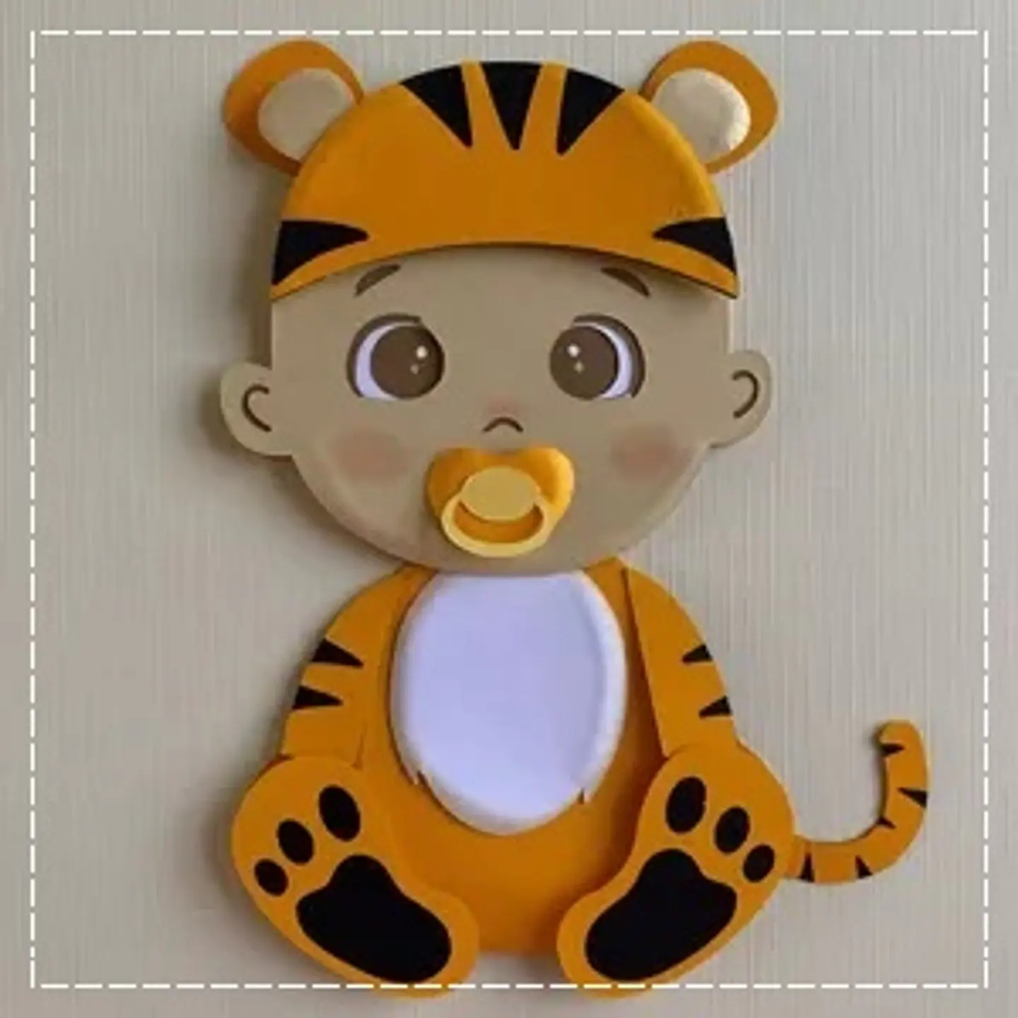 Arquivo de Corte Topo de Bolo Tigre Baby Bebê Menino 48 1