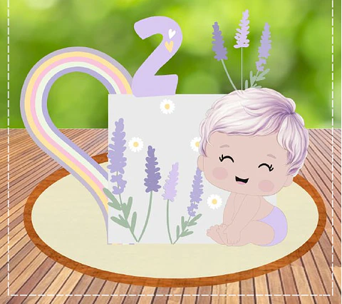 Arquivo de Corte Topo de Bolo Lavanda Baby Bebê Menino 34