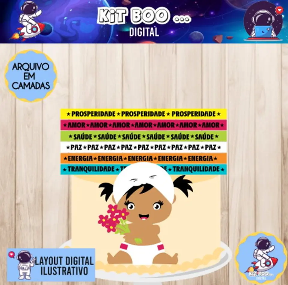 Arquivo de Corte Topo de Bolo Bahia Baiana Baby Bebê Menina 40 1