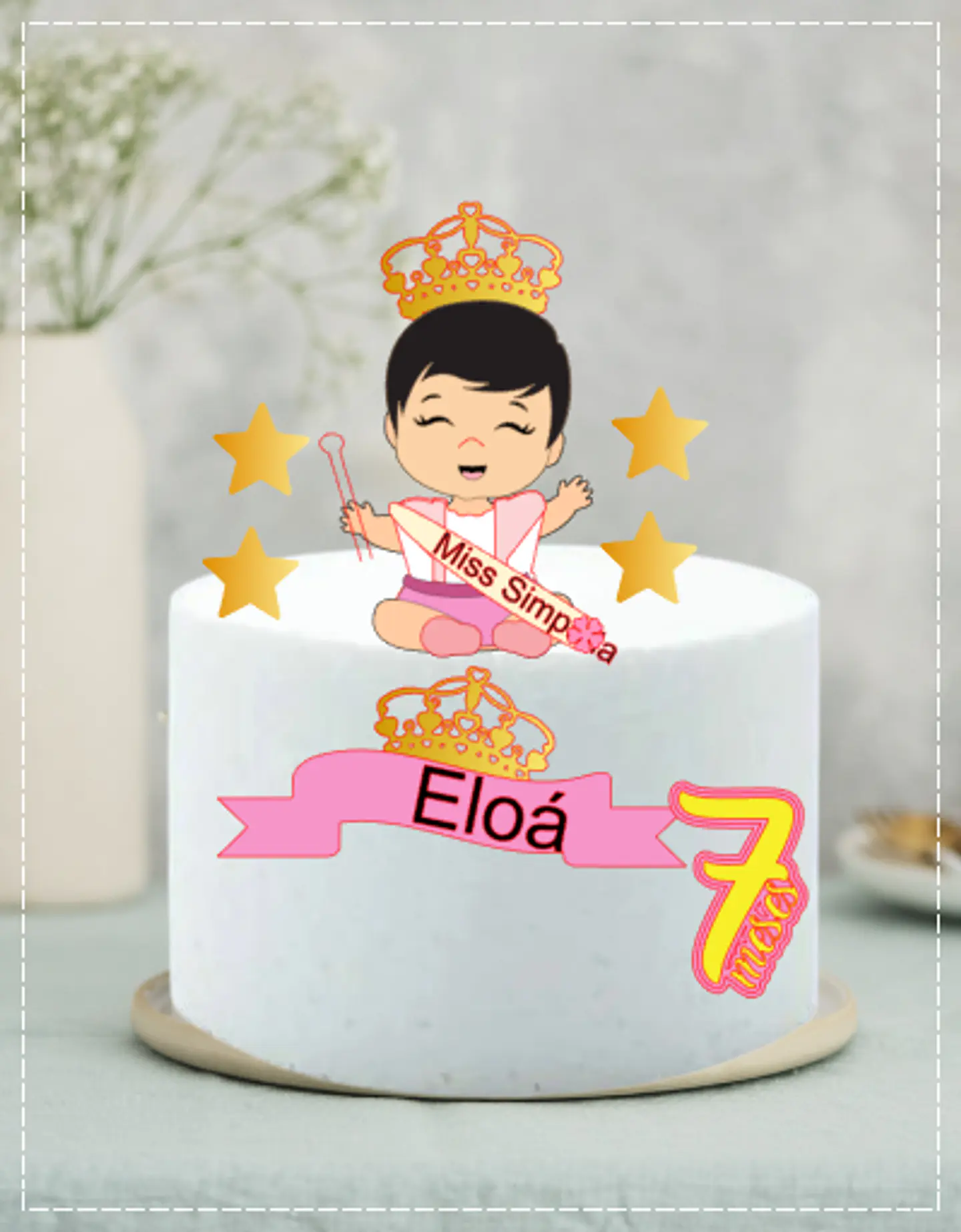 Arquivo de Corte Topo de Bolo Miss Simpatia Baby Bebê Menina 26 1