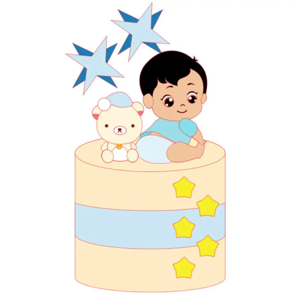Arquivo de Corte Topo de Bolo Baby Bebê Menino 23 1