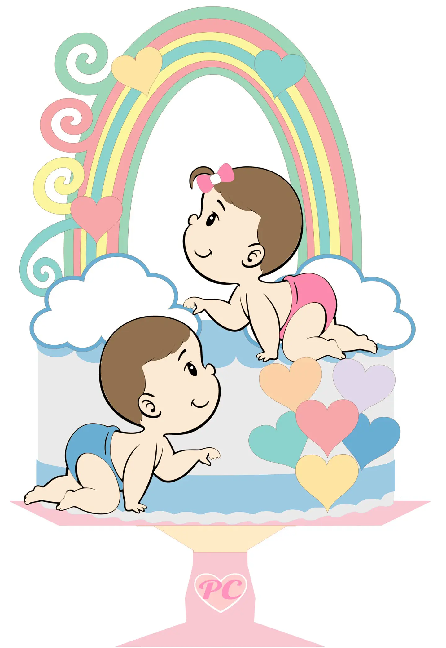 Arquivo de Corte Topo de Bolo Baby Bebê Menina Menino 11 1