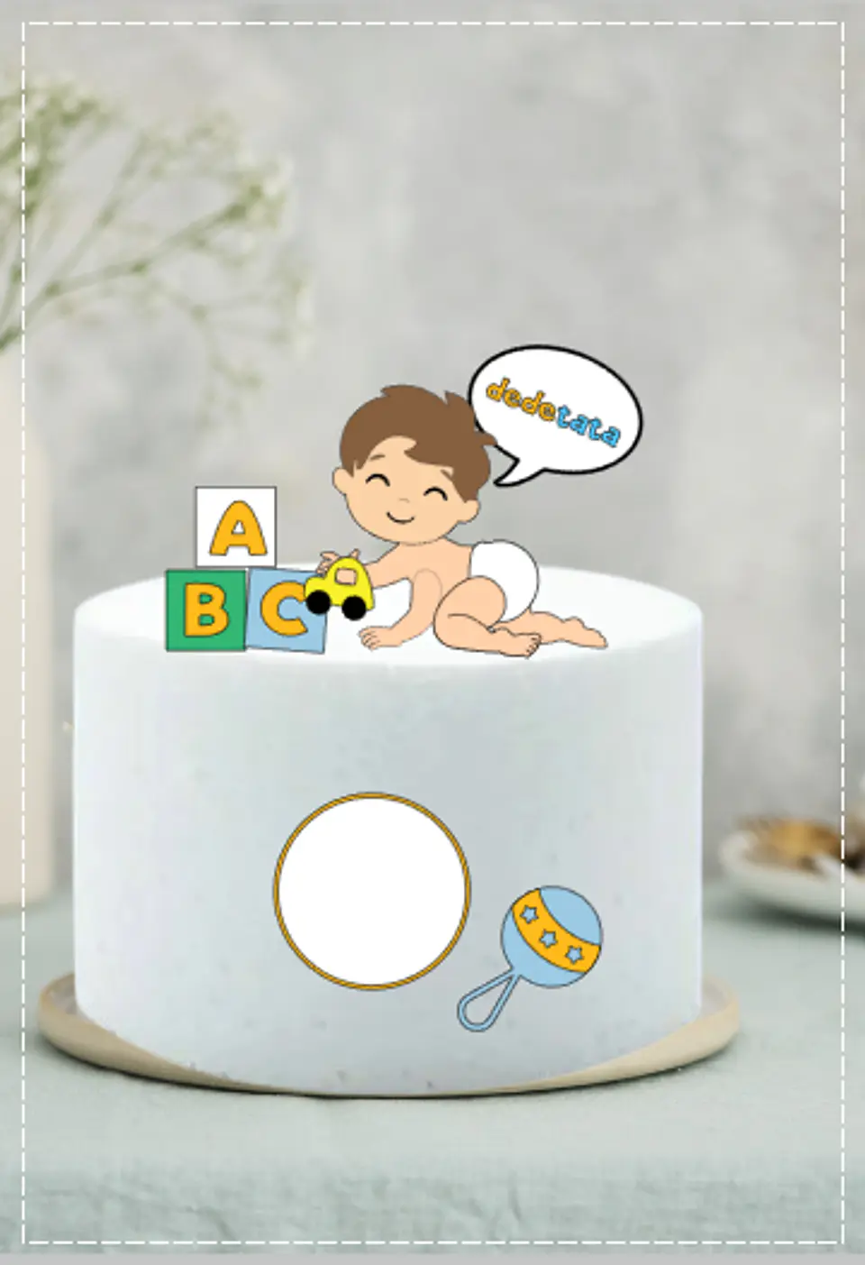 Arquivo de Corte Topo de Bolo Baby Bebê Menino 3 1