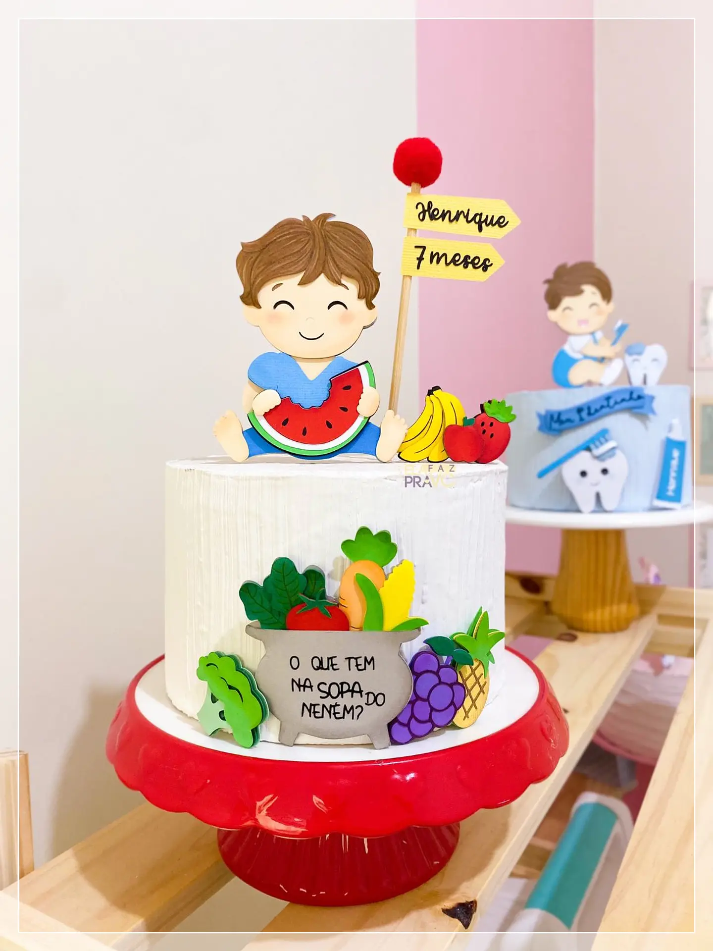Arquivo de Corte Topo de Bolo Frutas Introdução Alimentar Baby Bebê Menino 59 1