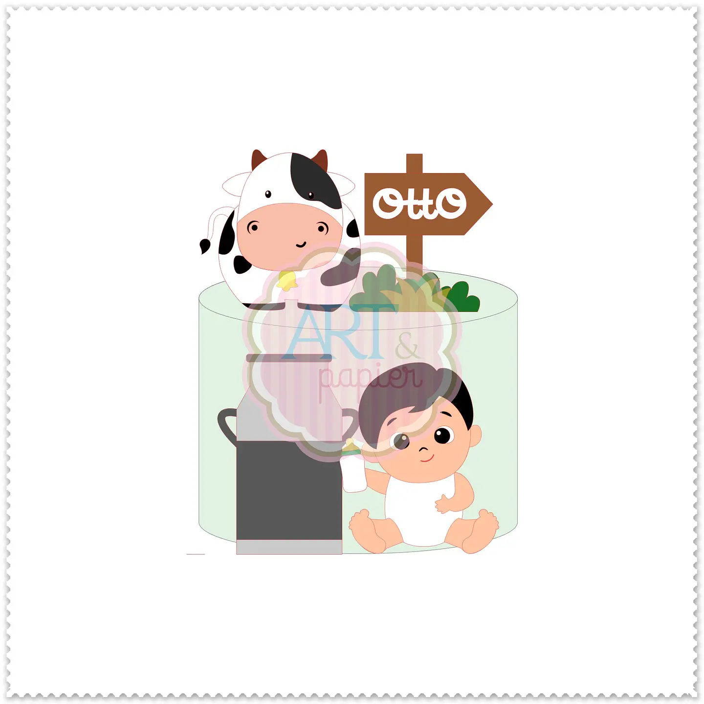 Arquivo de Corte Topo de Bolo Vaquinha Baby Bebê Menino 54 1
