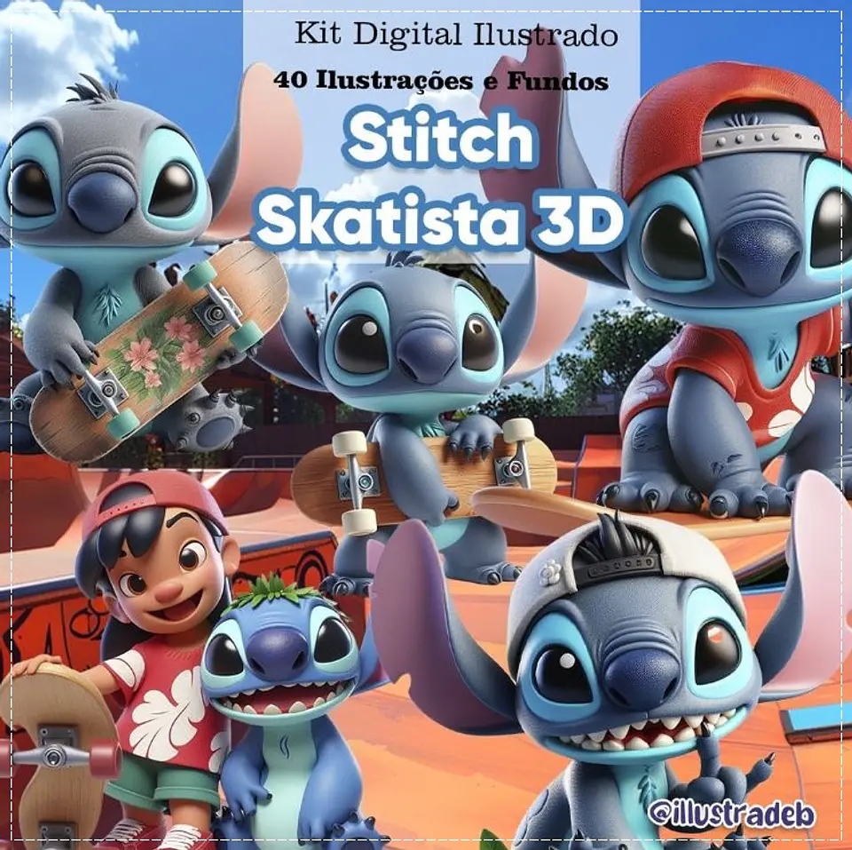 Kit Digital Stitch Skatista 3d 214 1