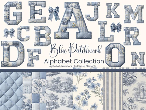 Kit Digital Alfabeto Patchwork 6
