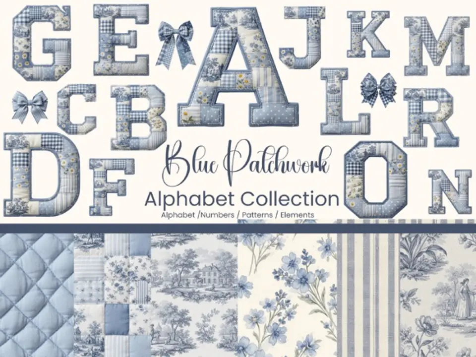 Kit Digital Alfabeto Patchwork 6 1