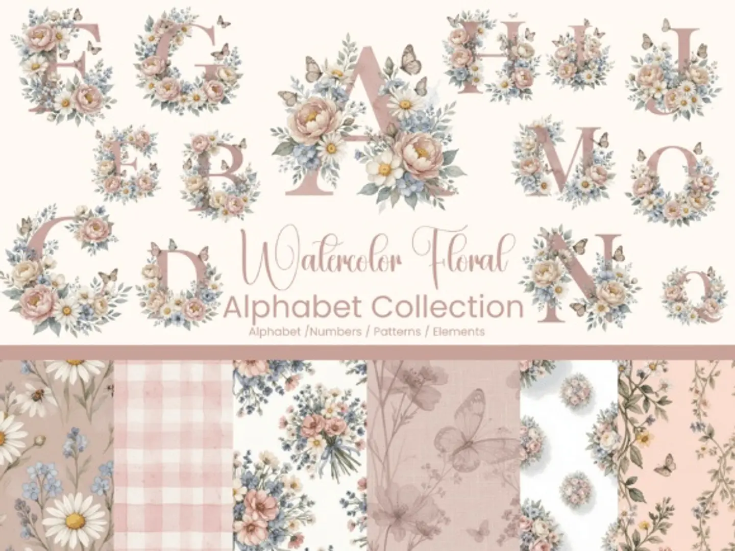 Kit Digital Alfabeto Floral 3 1