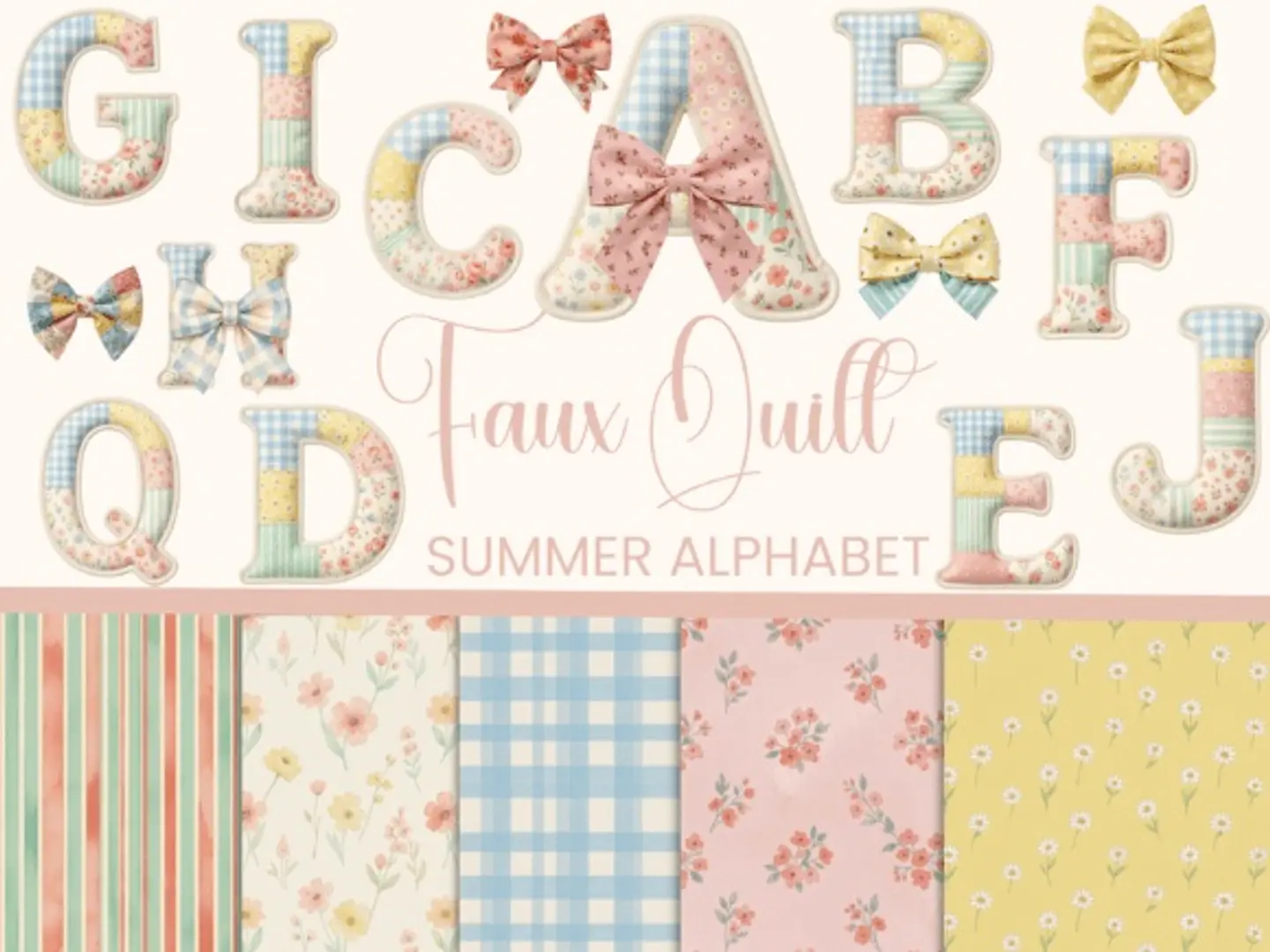 Kit Digital Alfabeto Patchwork Verão 11 1