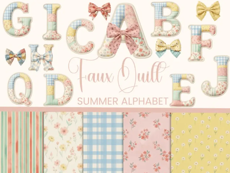 Kit Digital Alfabeto Patchwork Verão 11 1