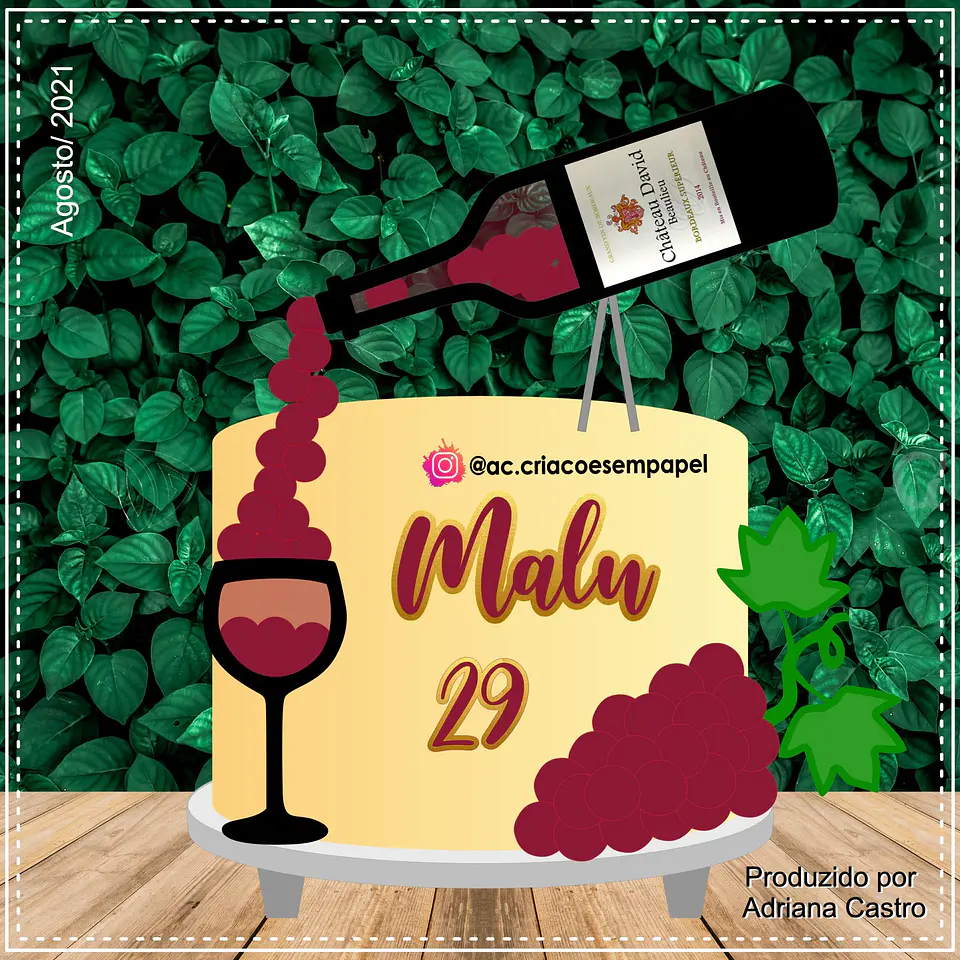Arquivo de Corte Topo de Bolo Bebidas Vinho 4 1