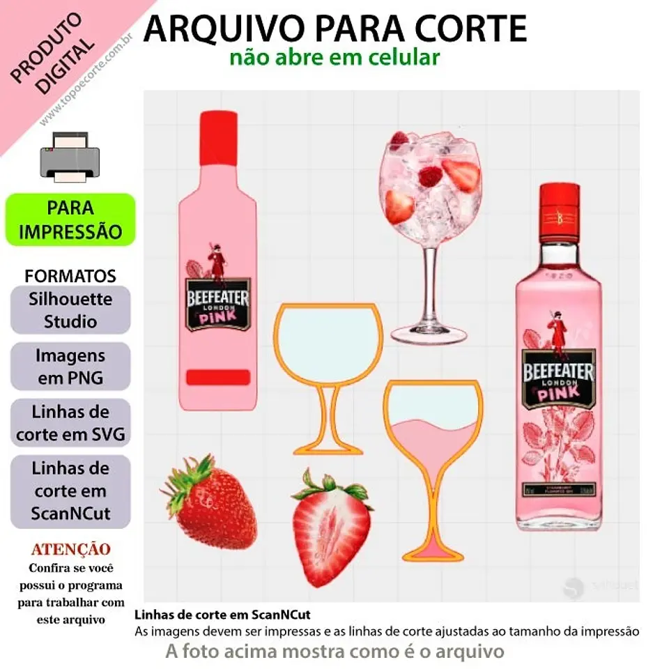Arquivo de Corte Topo de Bolo Bebidas Gin Tônica 4 1