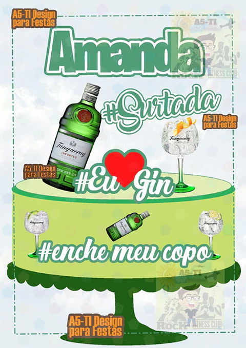 Arquivo de Corte Topo de Bolo Bebidas Gin Tônica 2