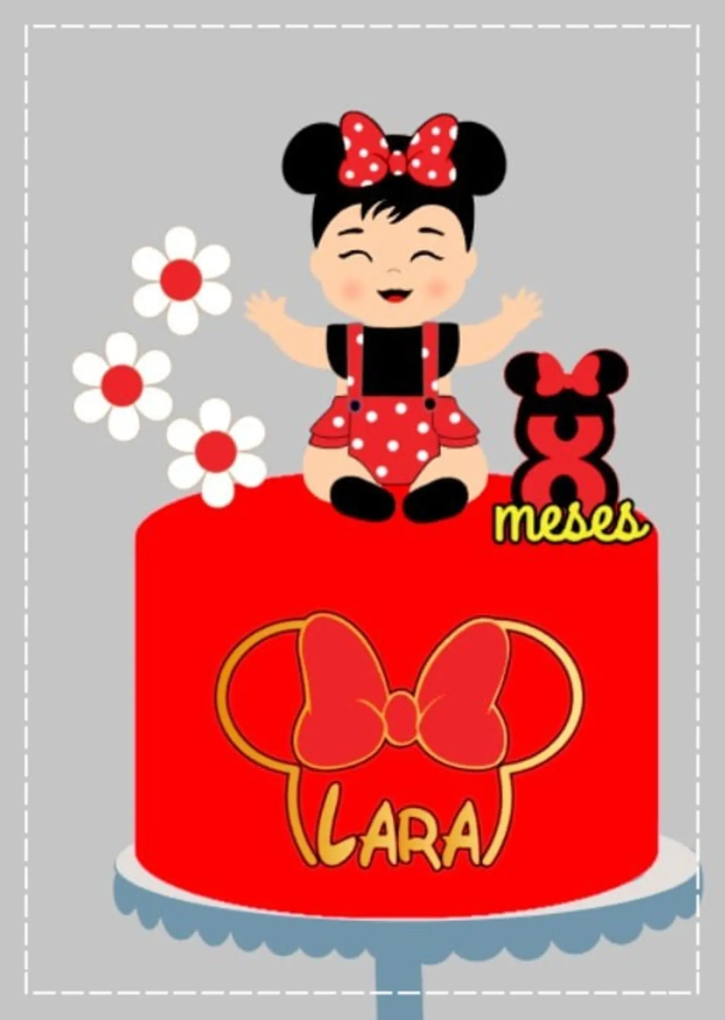 Arquivo de Corte Topo de Bolo Minnie Baby Bebê Menina 49 1