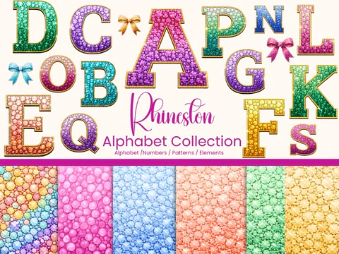 Kit Digital Alfabeto Strass 12
