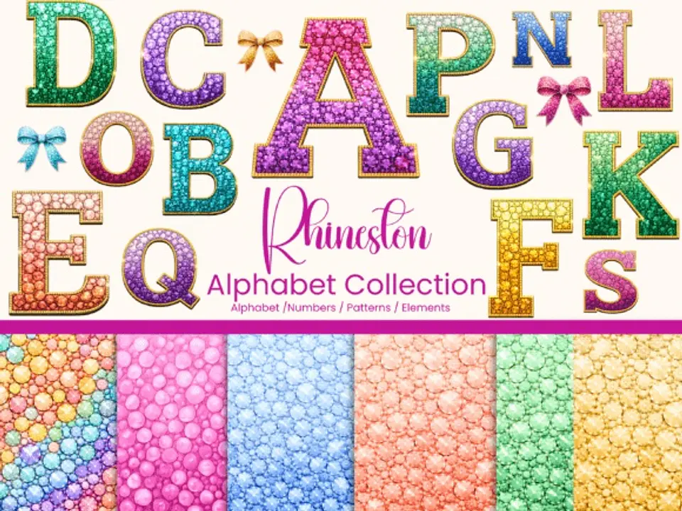 Kit Digital Alfabeto Strass 12 1