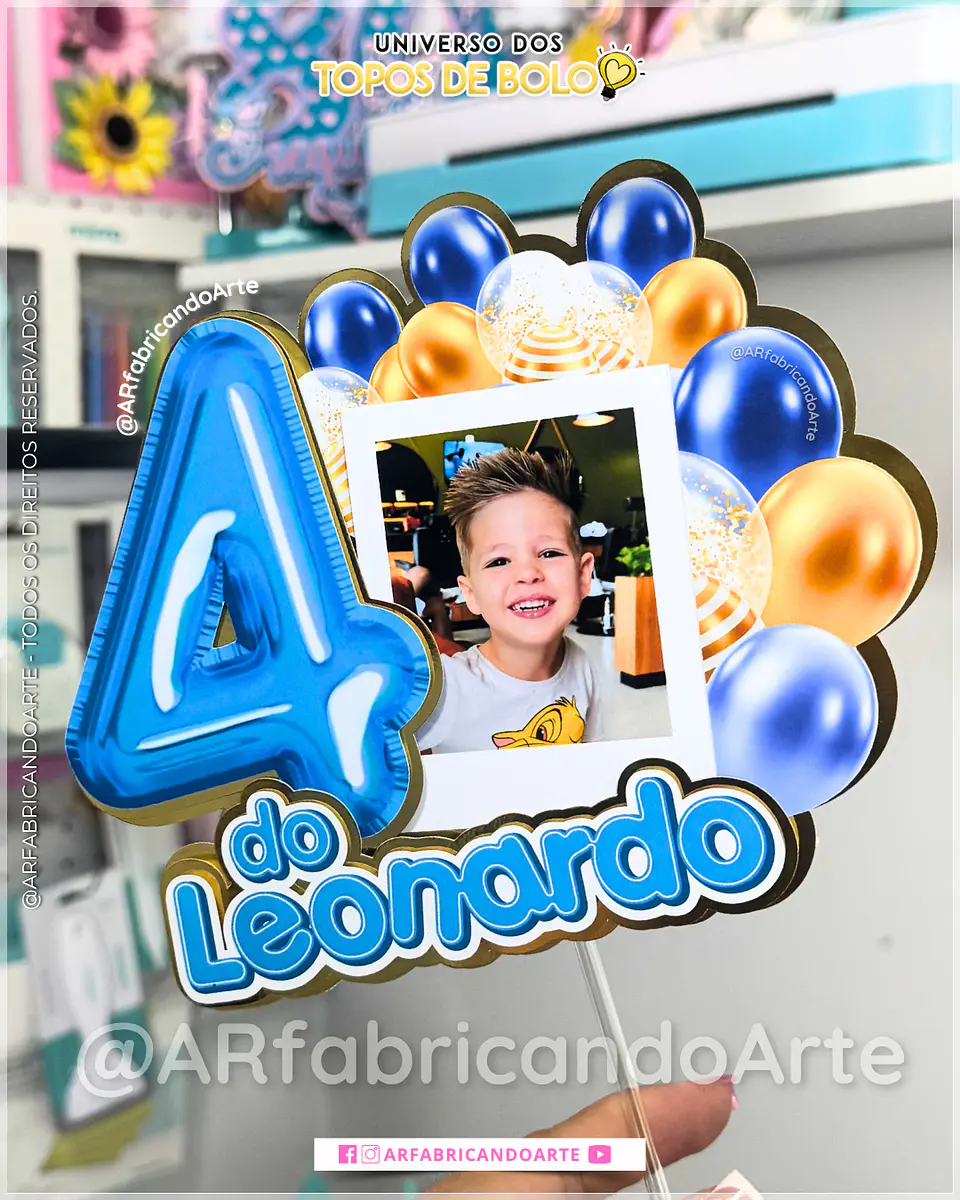 Arquivo de Corte Topo de Bolo Balões Números e Alfabeto Metalizado 32 1
