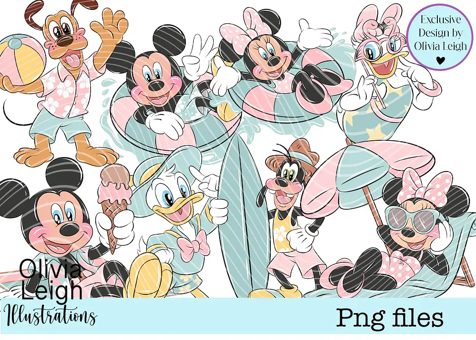 Kit Digital Minnie e Mickey Verao 7 1