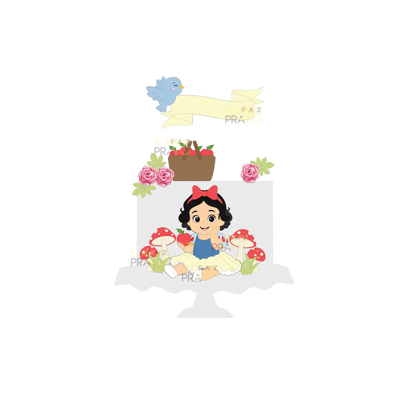 Arquivo de Corte Topo de Bolo Branca de Neve Baby Cute 41 1