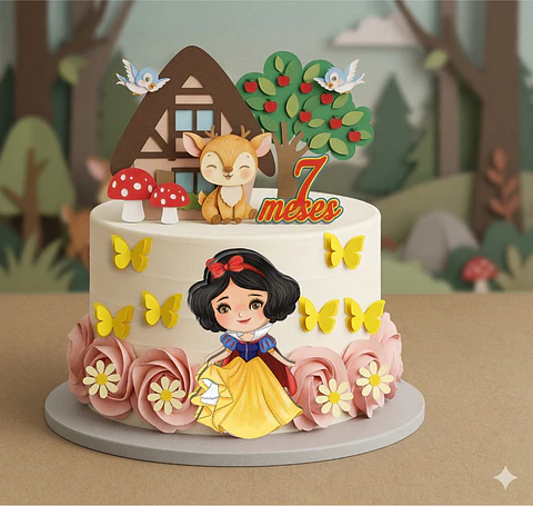 Arquivo de Corte Topo de Bolo Branca de Neve Baby Cute 40
