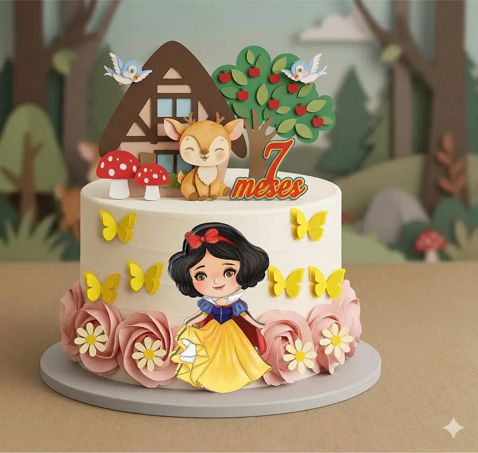 Arquivo de Corte Topo de Bolo Branca de Neve Baby Cute 40 1