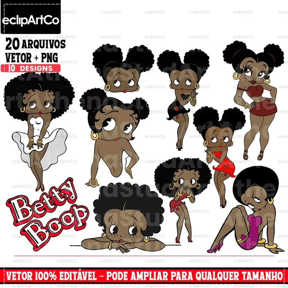 Kit Digital Betty Boop Afro 1 1