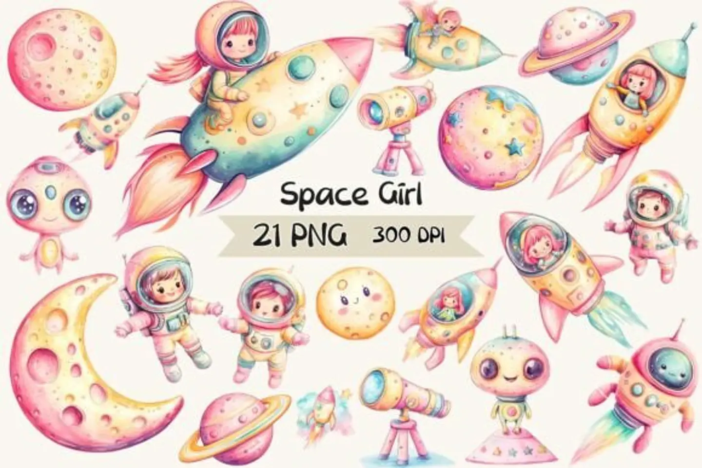 Kit Digital Espaço Cute Menina 3 1