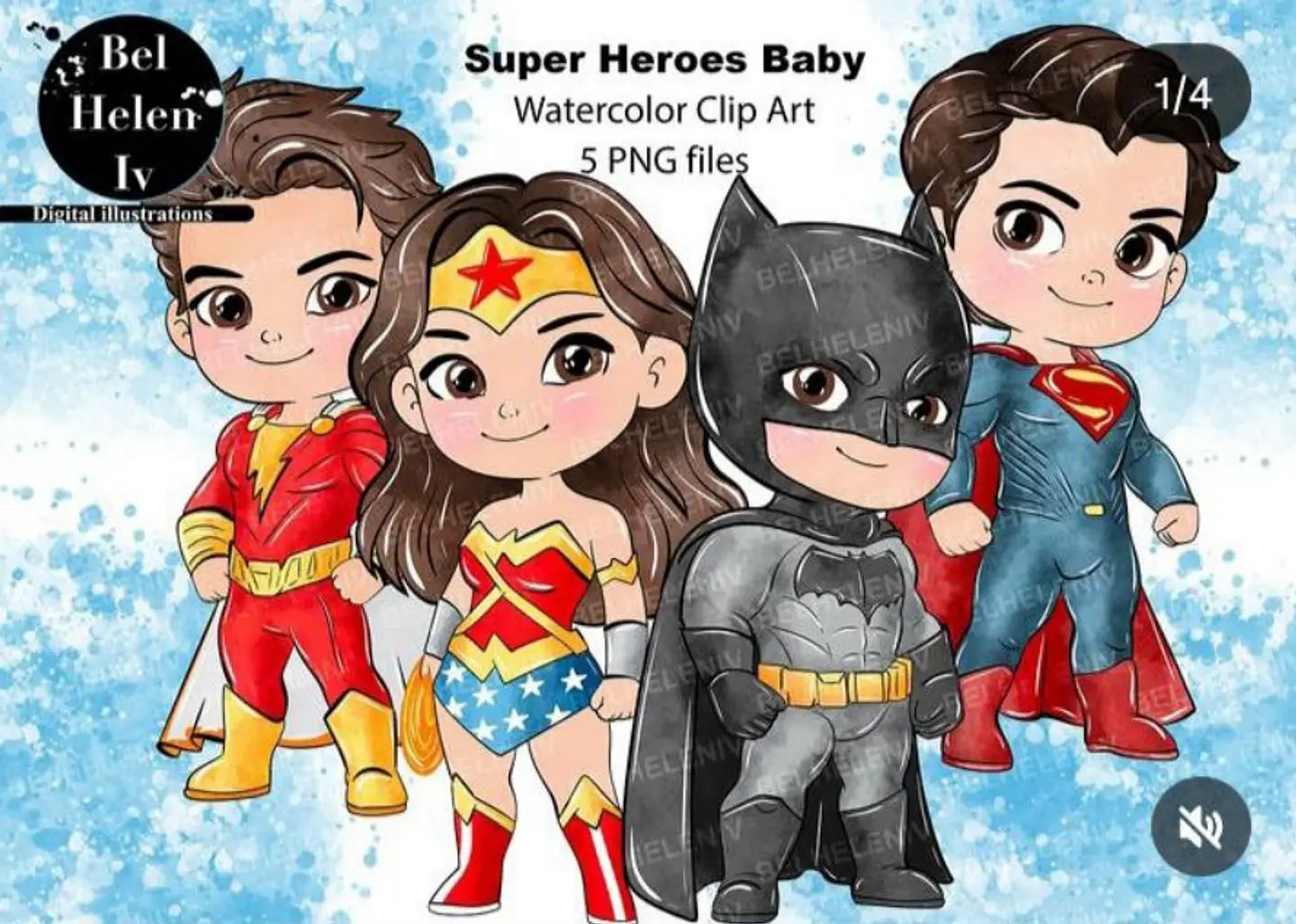 Kit Digital Super Herois Baby Cute 2 2 1