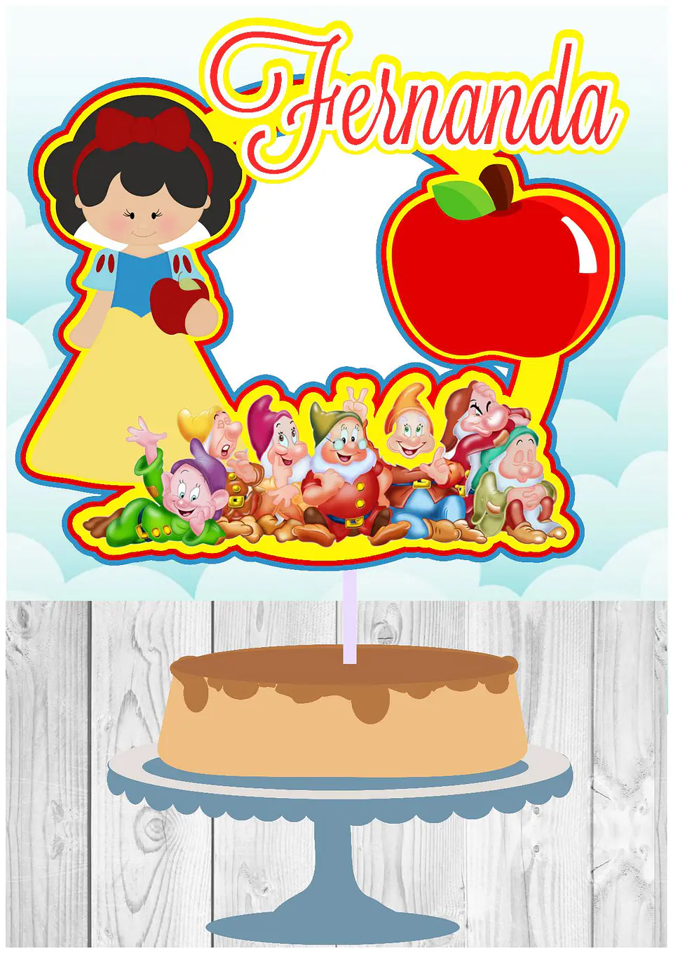 Arquivo de Corte Topo de Bolo Branca de Neve Baby Cute 22 1