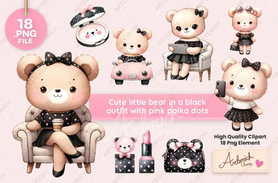 Kit Digital Ursinha Cute 10 1