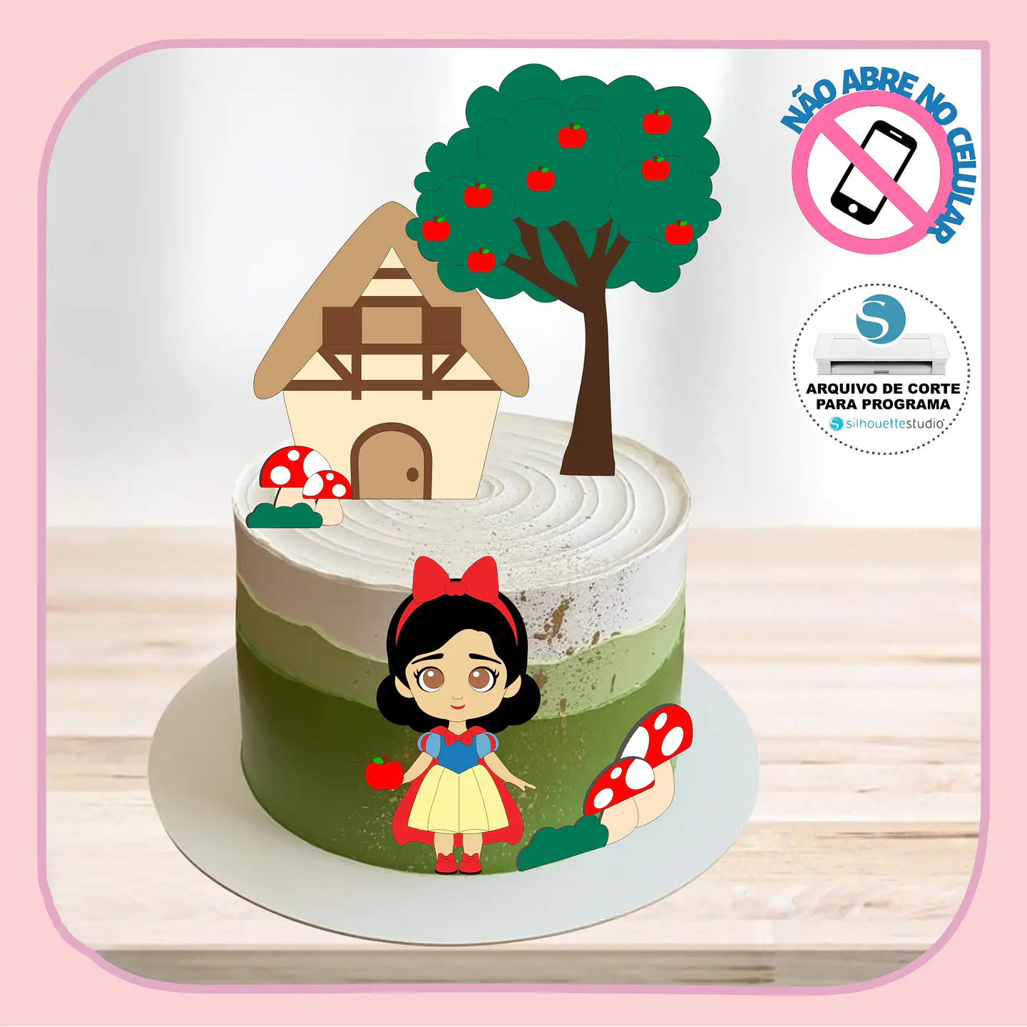 Arquivo de Corte Topo de Bolo Branca de Neve Baby Cute 35 1