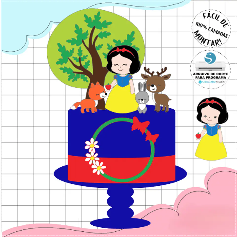 Arquivo de Corte Topo de Bolo Branca de Neve Baby Cute 29 1