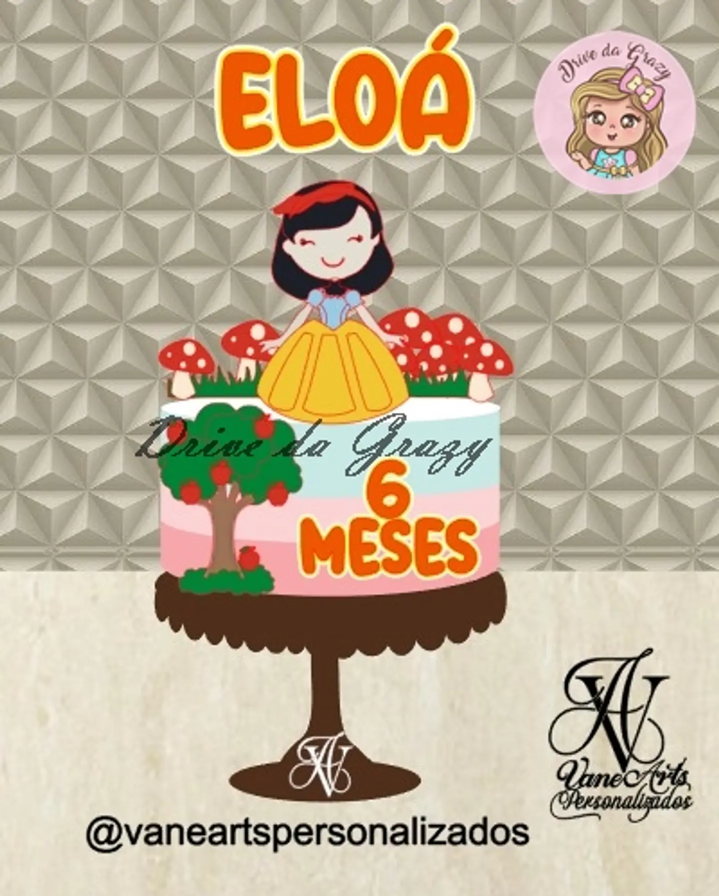 Arquivo de Corte Topo de Bolo Branca de Neve Baby Cute 4 1
