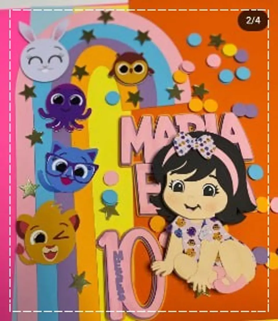 Arquivo de Corte Topo de Bolo Bolofofos Menina 1 1