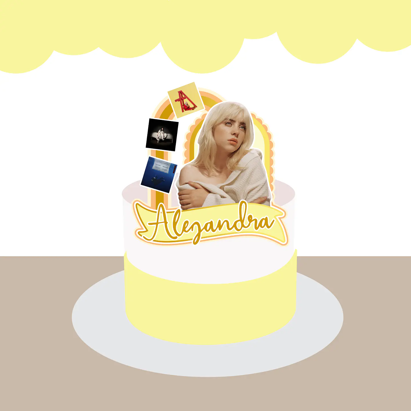 Arquivo de Corte Topo de Bolo Billie Eilish 2 1