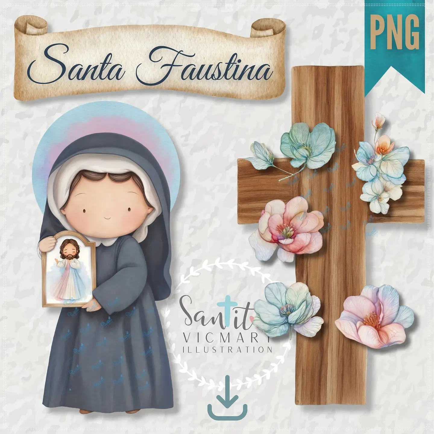 Kit Digital Santa Faustina Kowalska 8 1