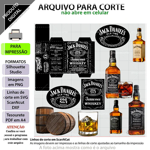 Arquivo de Corte Topo de Bolo Bebidas Whisky Uísque 2