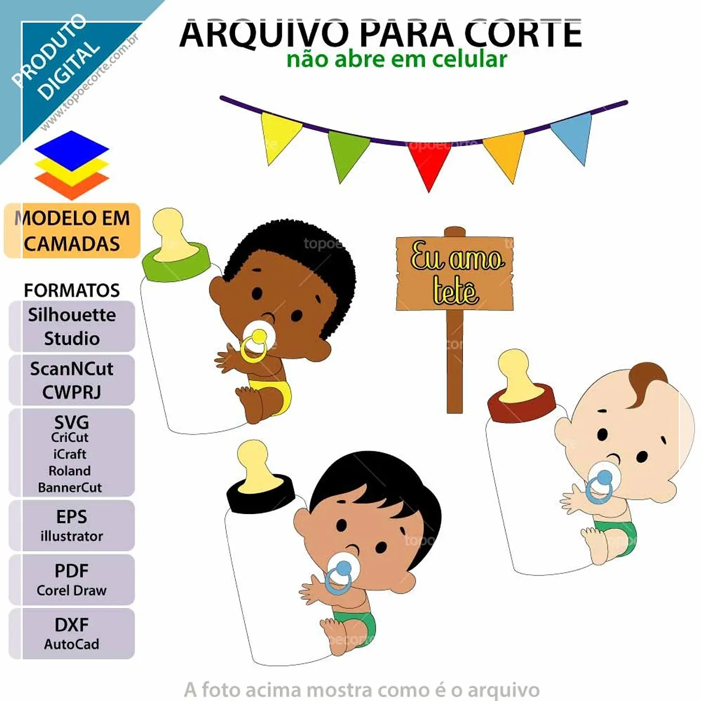 Arquivo de Corte Topo de Bolo Baby Bebê Menino 7 1