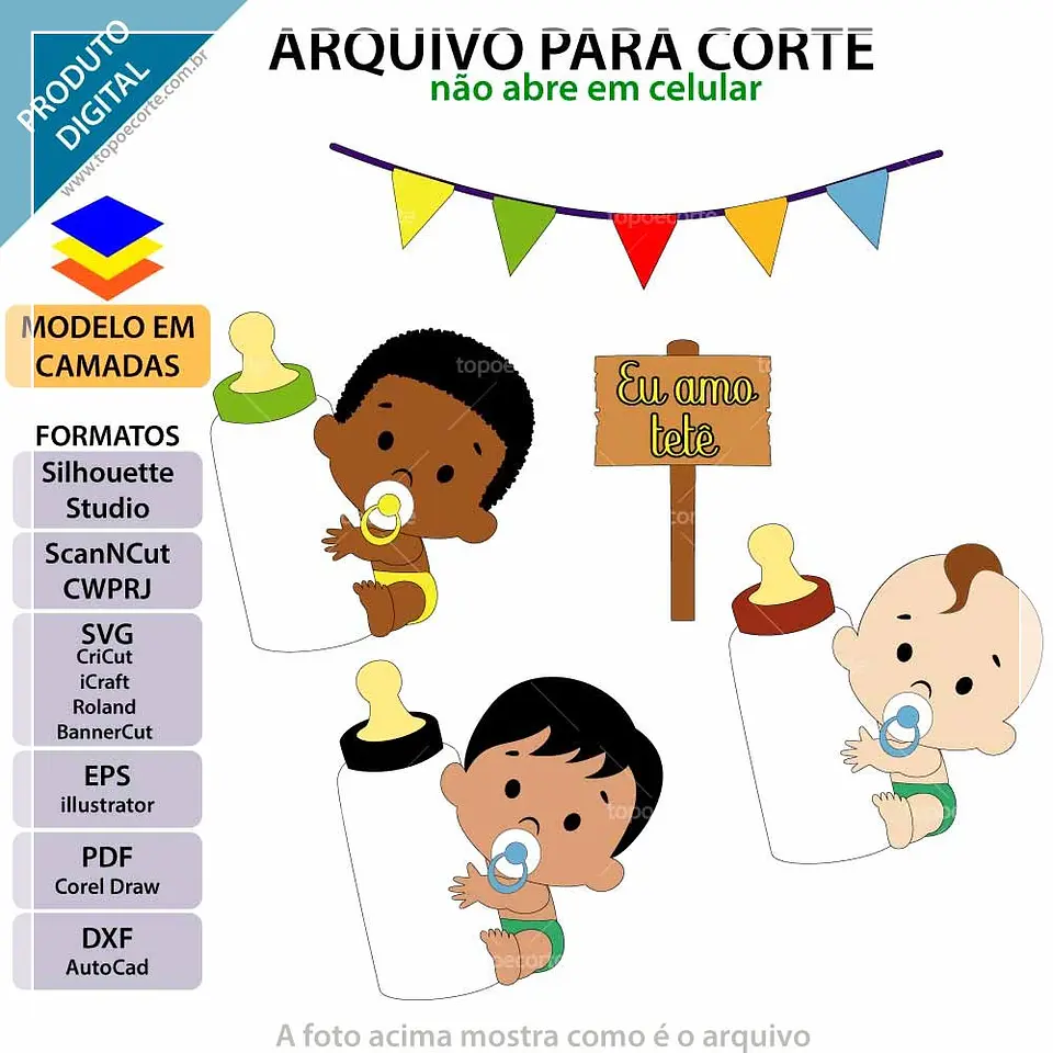 Arquivo de Corte Topo de Bolo Baby Bebê Menino 7 1