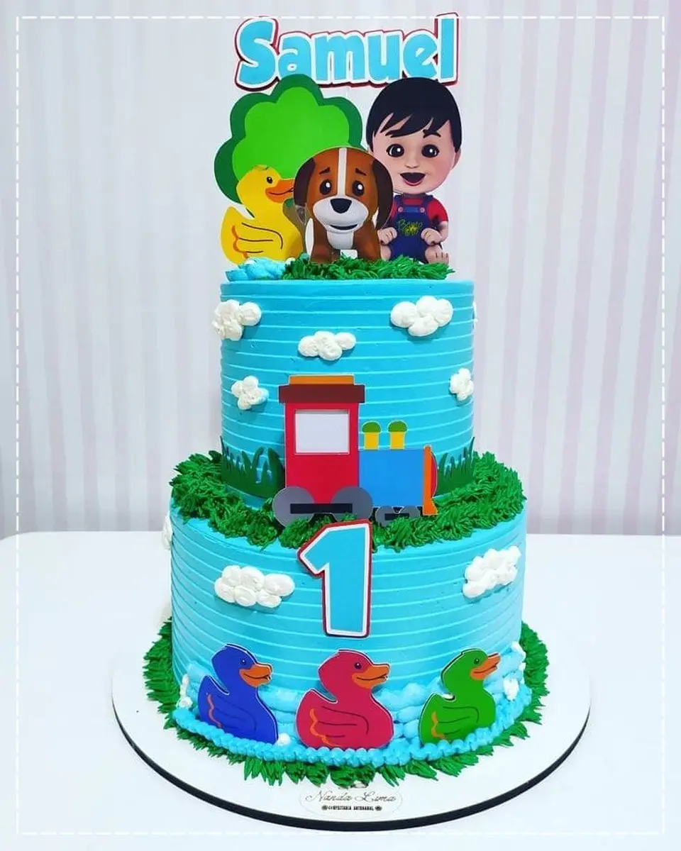 Arquivo de Corte Topo de Bolo Bento e Totó Patinho Colorido 1 1