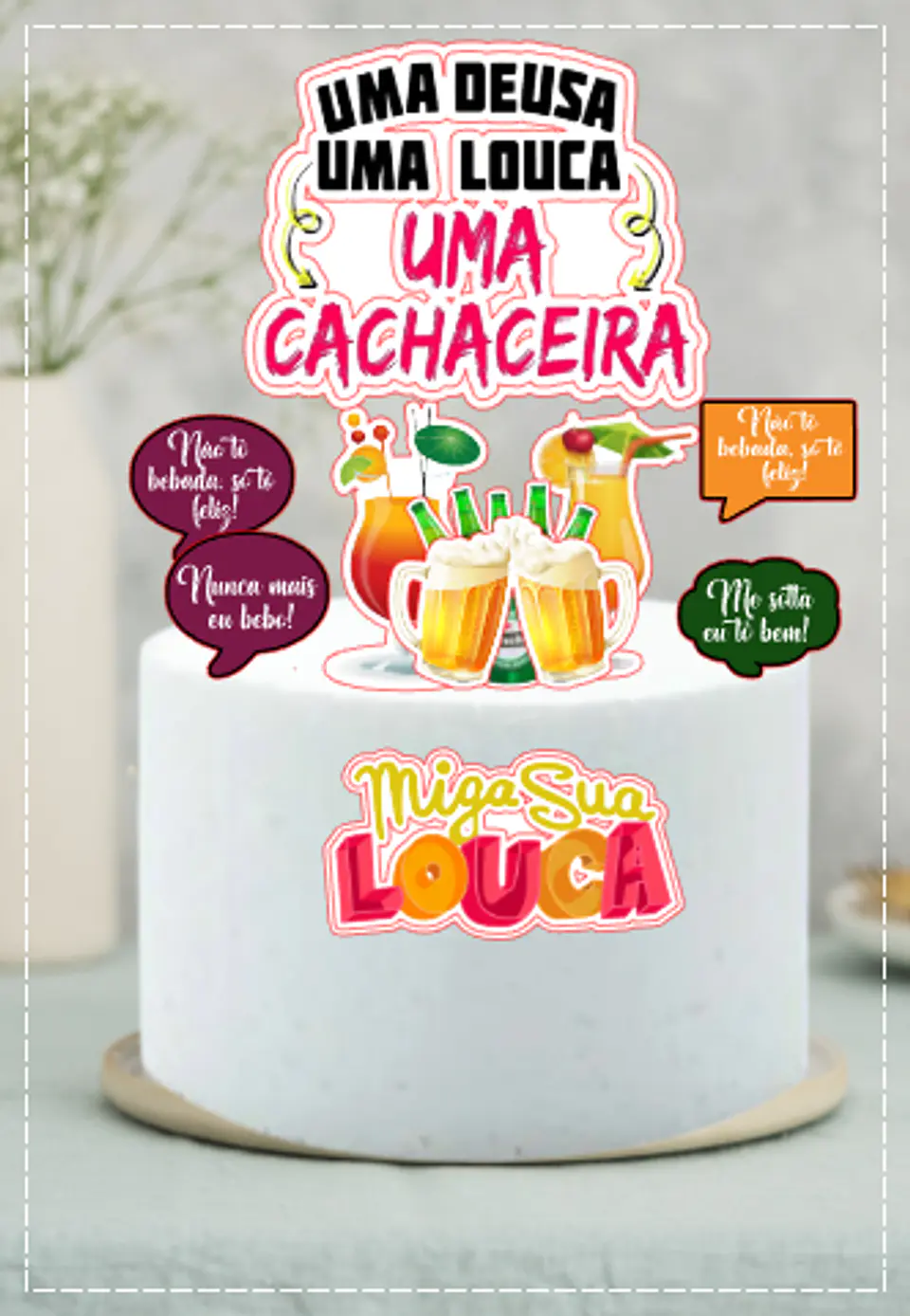 Arquivo de Corte Topo de Bolo Bebidas Cachaceira Cachaceiro 2 1