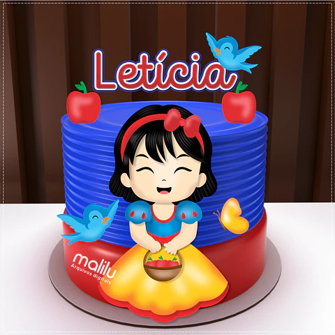 Arquivo de Corte Topo de Bolo Branca de Neve Baby Cute 18