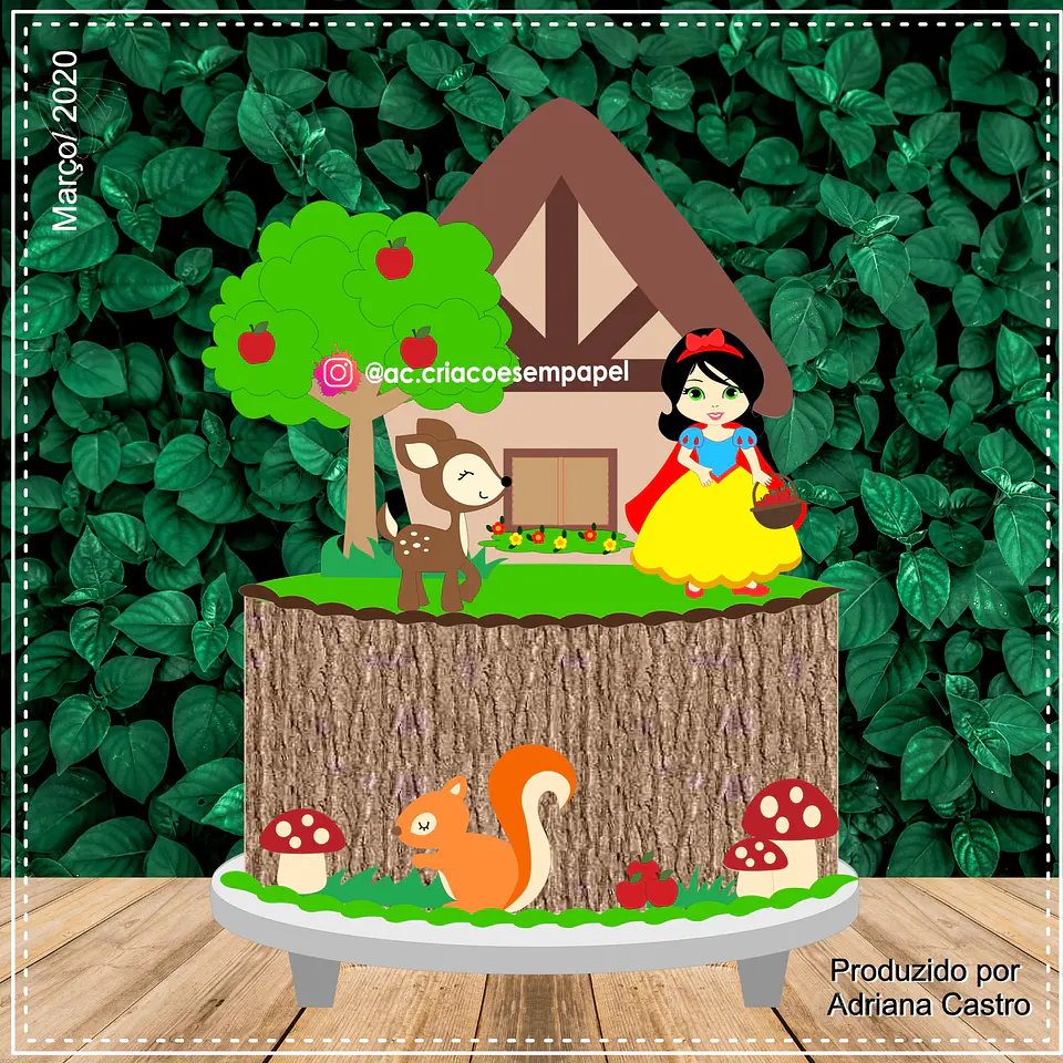Arquivo de Corte Topo de Bolo Branca de Neve Baby Cute 8 1