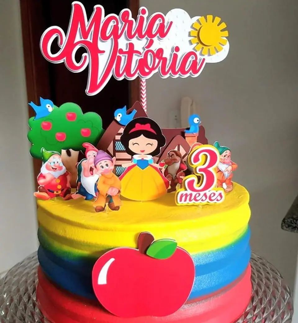 Arquivo de Corte Topo de Bolo Branca de Neve Baby Cute 1 1